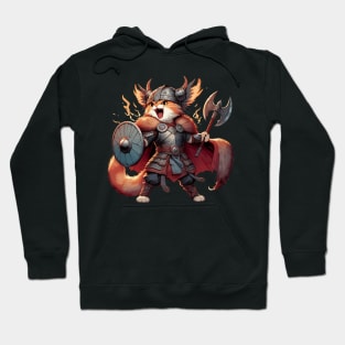 Funny Viking Warrior Cat Norse Mythology Anime Portrait Hoodie